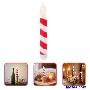 6 Pcs Fake Candle Xmas LED Taper Candles White Red Spiral Battery