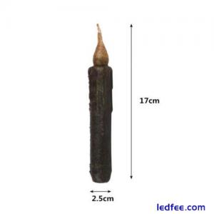 17cm LED Flameless Cone Candle Battery Operated Wax - Black