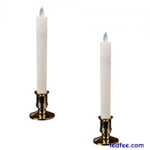  2 Pairs Simulation Swing LED Electronic Candles Long Candle Lamps Decorative