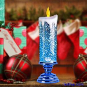 LED Candles Waterproof Swirling Glitter Flameless Party HomeDecoration B5L3