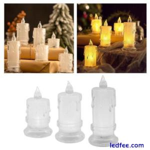 LED Flameless Candles Transparent Pillar Candles Battery Candles Operated J4M3