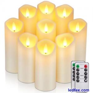 9PCS Ivory Flameless Candles with Remote,LED Battery Operated Candles,Home Decor