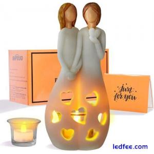 Gifts for Sister from Sister Candle Holder W/ Flickering Led Flameless Candle