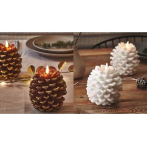 Pinecone Candle White or Gold -LED Battery