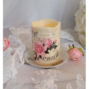 Roses Candle Paris decor flickering LED candle home decor french cottage 