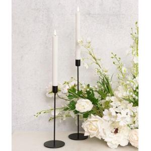 2 x LED DINNER CANDLE White Wax Trueflame Fluted Taper Battery Operated Candles
