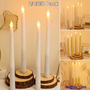 LED Flameless Taper Flickering Candle Light Battery Operated Dinner Church Party