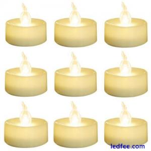 Flameless LED Tea Light Flickering Candles Battery Operated Wedding Decor UK
