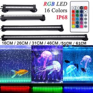 Aquarium Fish Tank LED Strip Lights Bar Lamp 5050 RGB Submersible Lights UK Plug