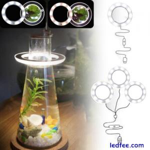 Aquarium Fish Tank Plant Growing LED Light Dimmable Plants Halo Ring Tank Decor