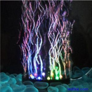 Aquarium Underwater LED Light Air Bubble Stone Colorful For Fish Tank Round L- y