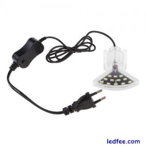 Aquarium LED Light Brightness White Lighting Fan 12 Beads Lamp