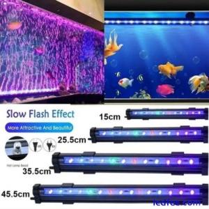 Fish Tank LED Bubble Light Colorful W/ Aquarium Remote Control Color Change