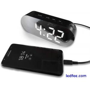 Digital Alarm Clock - Mains Powered, Big Digit Mirror Display, No Frills Simple 