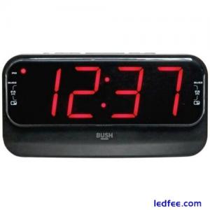 Bush  Large LED Alarm Clock Radio FM/AM Sleep Timer with Dual Alarm-UK