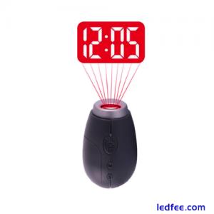 Mini LED Digital Projection Alarm Clock Desktop Time Projector Emergency Light