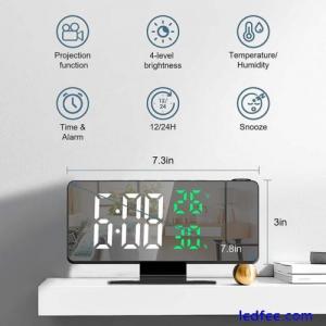 Digital LED Projection Alarm Clock Temperature Date Snooze Ceiling Projector✨