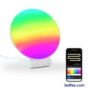Smart Sunrise Alarm Clock 2in1 Wireless Charge RGBIC Sound Effects Ambient Lamp