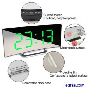 Digital Alarm Clocks Bedside Mains Powered LED Clock with Z Curved 5" T4O0