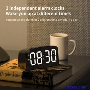 Large Display Snooze Digital Alarm Clock LED Mirror Table For Bedroom Decorative