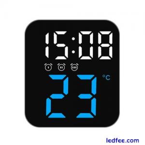 Digital Alarm Clock Bedroom Mute LED Clock Wall for Bedroom Blue