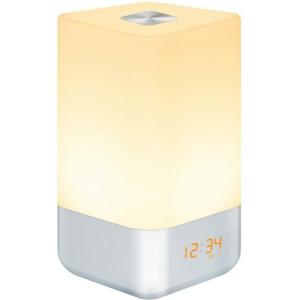 LED Wake Up Light Sunrise Alarm Clock USB Rechargeable Battery Bedside Desk Lamp
