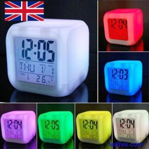 Alarm Clock 7 Colour LED Change Digital Glowing Night Light for Kids Bedroom