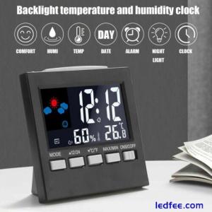 LED Digital LCD Display Alarm Clock with Temperature Calendar Weather Station