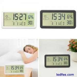 Digital Electronic LED Desk Clock With Temperature Humidity Time Display For