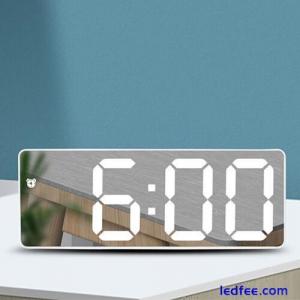 Digital Alarm Clock Sound Control ABS Electric LED Mirror Adjustable Brightness