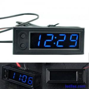 12V 3-in-1 Vehicle Car Thermometer + Voltmeter + Clock LED Digital Display
