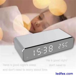 Digital LED Alarm Clock Thermometer Universal Wireless Phone Charger