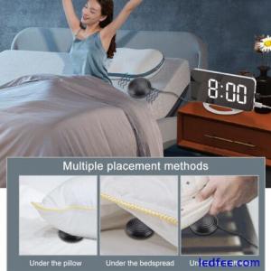 With Bed Shaker LED Mirror USB Ports Loud Digital Alarm Clock Home Office