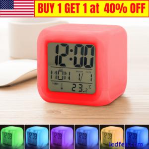 7 Colour Changing Digital Alarm Clock LED Night Light Bedside Clock Room Decor