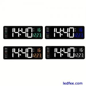 Large LED Alarm Clock with Temperature and Calendar Display Remote Setting