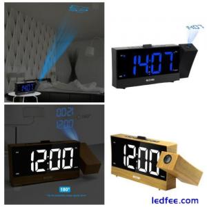 Alarm Clock Radio Timed Off Dual Alarm 180° Projector Projection Snooze LED