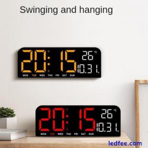 Digital Wall Clock Led Alarm Temperature Humidity Large Display Night Mode NEW