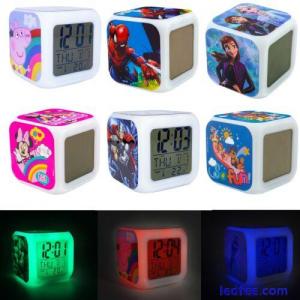 8cm Kids Licensed Modern Digital Alarm Clock, Night LED Glowing Bedroom Gift 3+Y