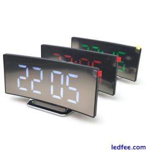Digital Alarm Clocks Bedside Mains Powered, LED Clock with 5" Curved M3Y5
