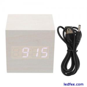  White Pvc Veneer Electronic Alarm Clock LED Battery Digital