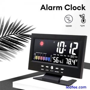 LED Digital Alarm Clock with Temperature Humidity Display Snooze Weather Station