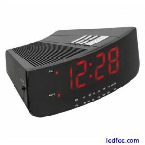 Logik LCRAN12 Bedside Radio Alarm Clock Am Fm Sleep Snooze Black Led Display