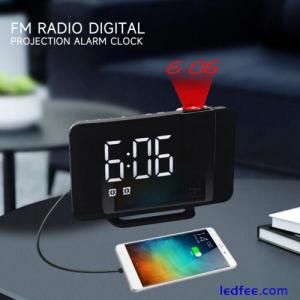 7" LED Digital Projector Projection Snooze Dual Alarm Clock FM Radio Timer
