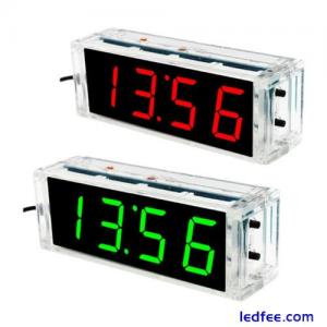 4-LED Digital Electronic Alarm Clock DIY Time Date Temperature and Light Control