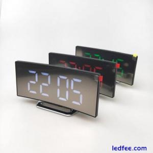 Alarm Clock Led Display Digital Mirror Voice Clock Battery/Plug-In Dual Purpose