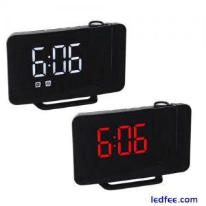 USB Projection Alarm Clock Snooze Digital LED Display Dual Alarm Clock FM Radio