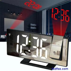 LED Digital Alarm Clock Projector Ceiling with Time Temperature Display Backligh