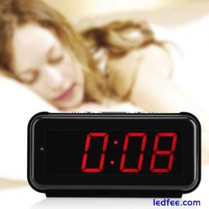 220V Electronic Tabletop Digital Alarm Clock Desktop LED Display Snooze