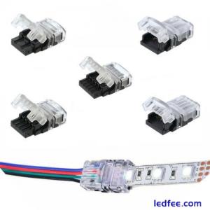 WIRE TO STRIP CONNECTOR CLIP LED 8mm 10mm RGB-W 2Pin 3Pin 4Pin 5Pin PCB ADAPTER