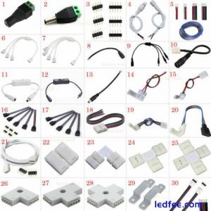 LED Strip Light Connector Adapter Cable PCB Clip Solderless 3528 5050 5630 RGB